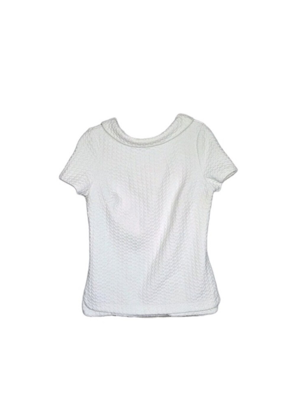 Boden Textured Knit Collared Top Womens Size 6US Ivory Quiet Luxury